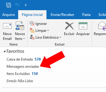 Opção de Cancelar E-mail Enviado no Outlook