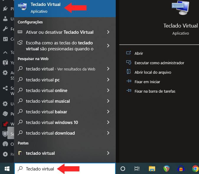 Teclado Virtual do Windows